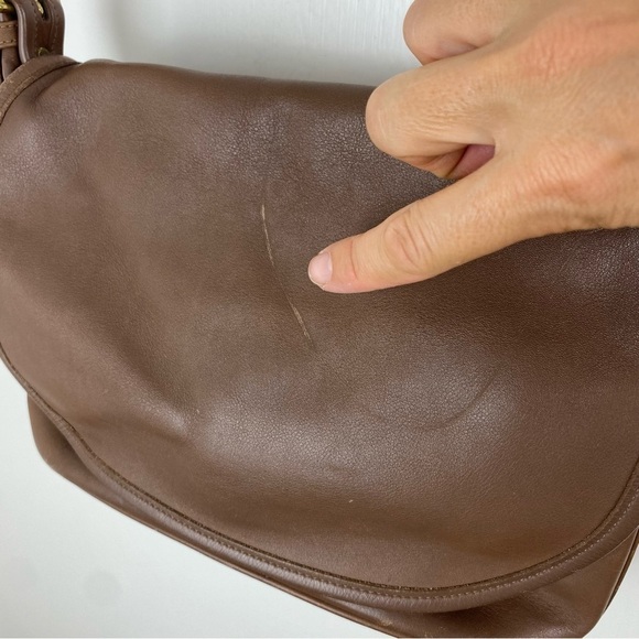 Vintage Coach Fletcher Brown Leather Saddle Bag - Picture 5 of 14